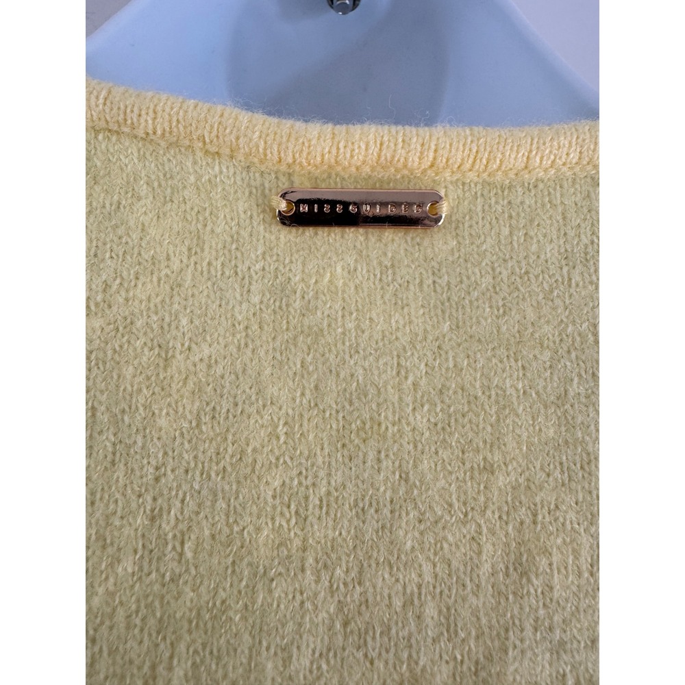 Missguided x Playboy Pastel Yellow Knit Sweater Vest Sleeveless Top Medium - Picture 4 of 8